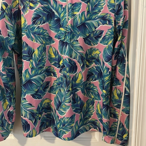 NWOT Women’s Tail Pink & Green UPF 50 Long Sleeve Mock Neck Athletic Tennis Top - Picture 3 of 9